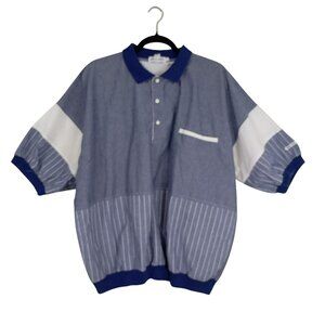 Pierre Cardin Polo Shirt Retro Style Striped Colorblock Short Sleeve Mens Size X